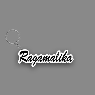 SY Gifts SYG Ragamalika Name Keychain White And Black Key Chain
