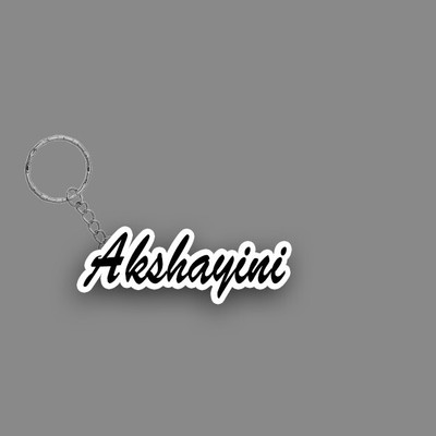 SY Gifts SYG Akshayini Name Keychain White And Black Key Chain