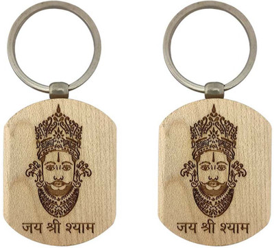 SHOKY LOOKS Jai Shree Shyam ji wooden both side print Key Chain