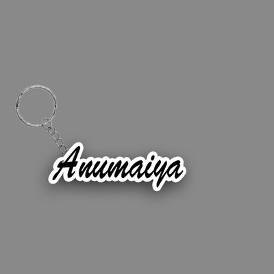 SY Gifts SYG Anumaiya Name Keychain White And Black Key Chain
