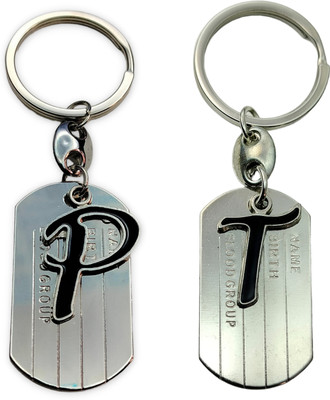 swagtreg P & T Alphabet Keychains for Men & Women – Set of 2 Letter Keyring For Bag, Bike Key Chain