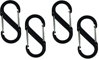 CRUIC Small Metal Carabiner Clips Dual Spring Wire Gate Snap Hooks Keychain -4 Pcs Key Chain