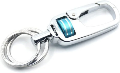 Jdp Novelty Stylish Hook Locking Silver Metal Carabiner Double Ring Metal KeyChain.3799 Key Chain