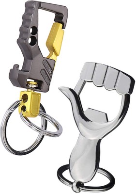 StealODeal Grey Metal Bottle Opener with Silver Hand Opener Key Chain