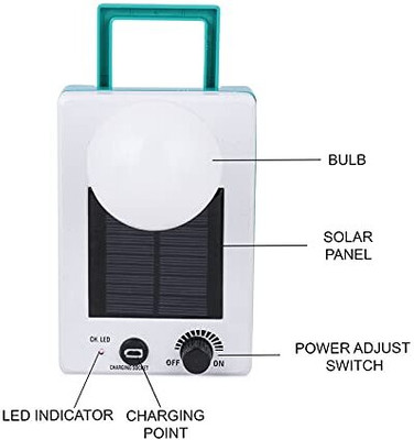 LAVI Plastic LED Bulb with Solar Panel and Electric Bulb, White ( Pack of 1 ), B22 Key Chain