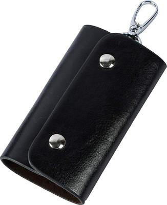 Instabuyz Key Wallet with 6 Key Chain hooks Car Key holder Royal key pouch (DARK BLACK) Key Chain