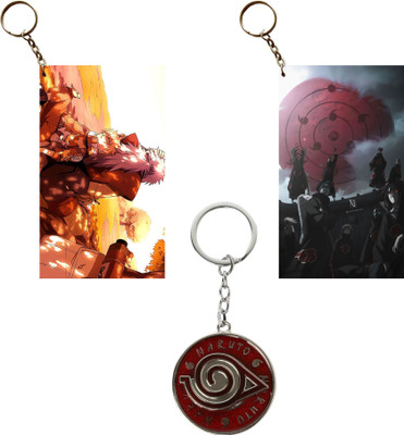 Hariyaali Enterprises LLP Naruto JIRAYA'S ENEMIES THE AKATSUKI Spinning Unique Style 3 pcs Combo Key Chain