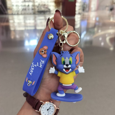 ZOQQI 3D Silicone Keychain Tom & Jerry Collection Cartoon KeyRing for Bags & Backpacks Key Chain