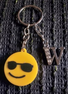 Meeko.com W Letter With Smiley Rubber Key Chain 2w Key Chain