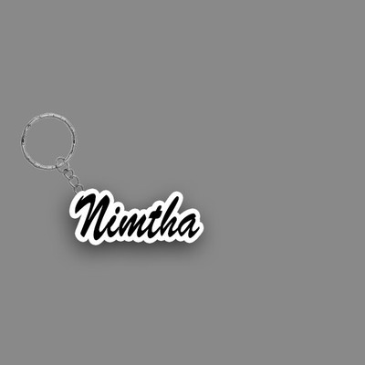 SY Gifts SYG Nimtha Name Keychain White And Black Key Chain