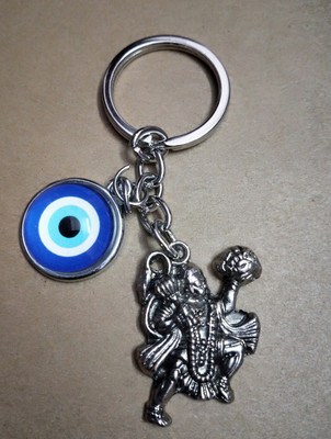Meeko.com Flying Hanuman With Evil Eye Bike Key Chain 01 Key Chain