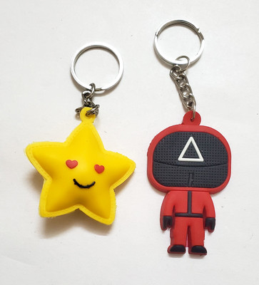 ShopTalk Smiley star with squad rubber Key Chain