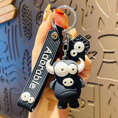 EAQ 3D Cow Keychain For Car Keys buffalo ox Keychain & Keyrings Birthday Gift Chhala Key Chain