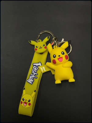 gtrp Pokemon Pikachu 3D Silicon Keychains + Bagcharm + Strap pack 1-A Key Chain