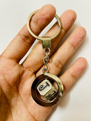 GKM Attractive Revolving Alphabet J premium quality keychain key ring Key Chain