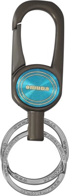 Techpro Omuda Premium Hook Locking Heavy Metal key ring for Bikes,Cars M 8004 Light Blue Key Chain