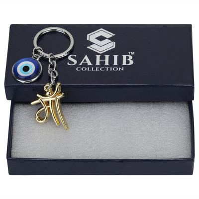 Sahib Collection Maa With Evil Eye Keychain (Silver) Pack-1 Key Chain