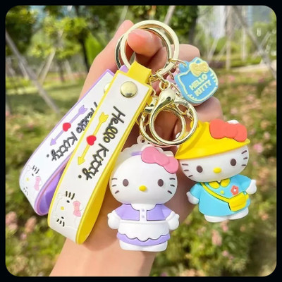 gtrp Keychain-Hello Kitty with Hook & Strap & Charm A beautiful Smile Key Chain Key Chain