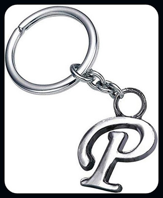 BBG BBG_Alphabet Letter P Metal Keychain Keyring Silver p Key Chain-A Key Chain