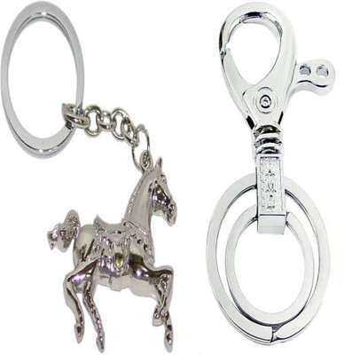 Blue Aura Combo of Lucky Horse and Metal Hook Key Chain
