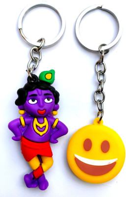 Meeko.com Keychain-Krishna With Smiley Rubber Key Chain 01bu37gs Key Chain