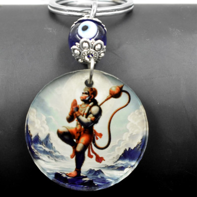 AFH Devotee of Lord Rama Hanuman Evil Eye Gifiting Keychain for Men and Women Key Chain