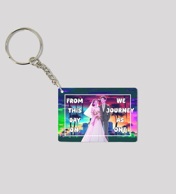 Special Trend Hub We Journey As One Couple Quote Printed Keychain Pack of 2 Key Chain