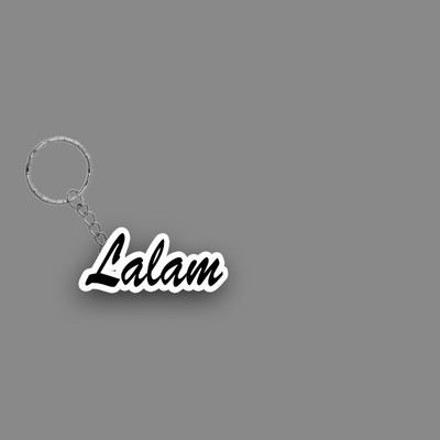 SY Gifts SYG Lalam Name Keychain White And Black Key Chain