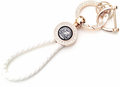 ADOREAL Royal Enfield Keychain And Keyring White Rope Golden Ring Key Chain