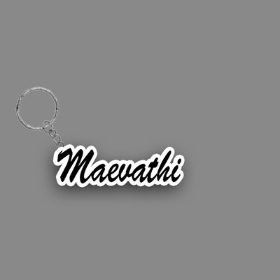 SY Gifts SYG Maevathi Name Keychain White And Black Key Chain
