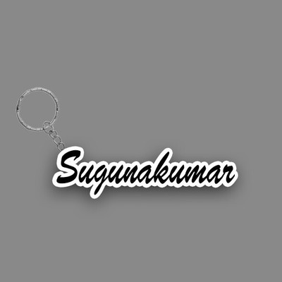 SY Gifts SYG Sugunakumar Name Keychain White And Black Key Chain