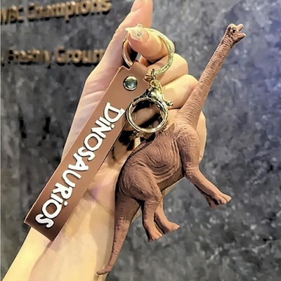 Funfob Long Neck Brwon Dino Keychain Collectible For Boys & Girls Gifting Key Chain