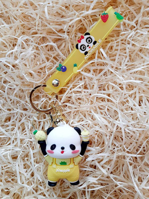 gtrp 3D Silicone High Quality Premium | Handbag Accessory For Women (Panda_Grape) Key Chain