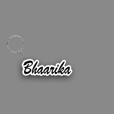 SY Gifts SYG Bhaarika Name Keychain White And Black Key Chain
