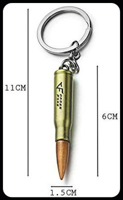 Meeko.com Trendy-Designer Copper Golden Brown Big Bullet Goli Shape Full Metal_mk129 Key Chain