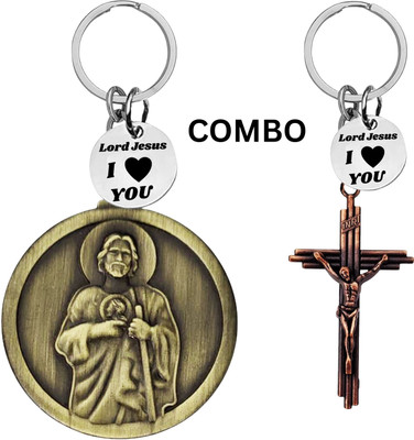 M Men Style Lord Jesus Keychain Combo– Sacred Heart Religious Keyring Set SkeyCom630-668 Key Chain