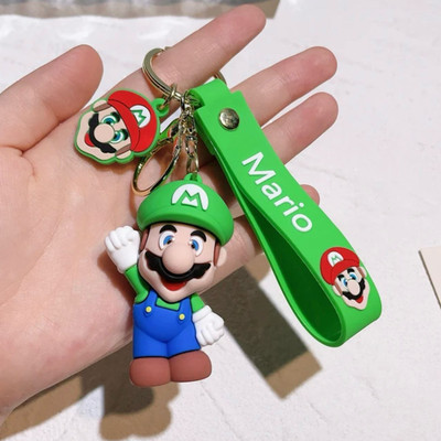 Mubco Super Mario Luigi 3D Keychain | Strap Charm & Hook | Cartoon Model Toys Gift Key Chain