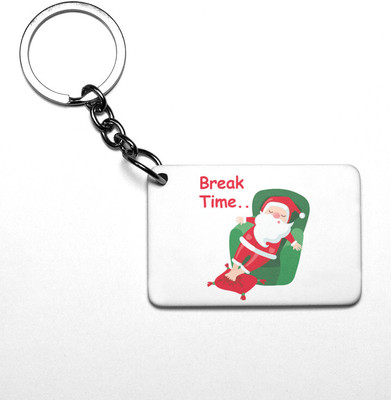 Rushaan Santa's Breaktime : Dashing Printed KeyChain Gift For Secret Santa Key Chain