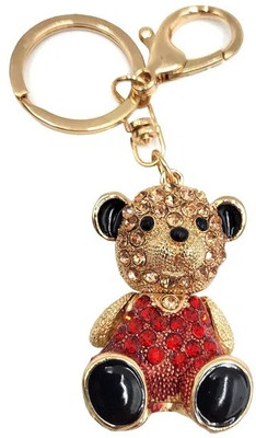 DIOXIT Girls Fashionable Diamond Pendant Bling Sparkle Teddy Bear Key-Chains-Pack Of 1 Key Chain
