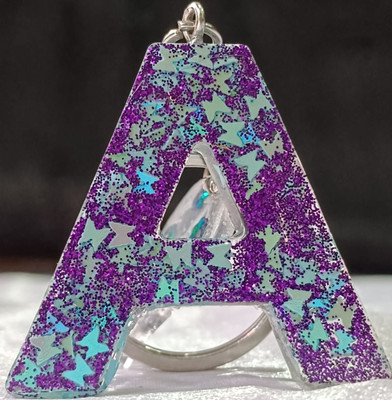 SK Gallery Arts Letter A Keychain Resin Tassel Key Ring Gift Key Chain