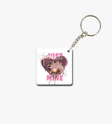 Special Trend Hub Romantic Just Mine Couple Gift Printed Keychain Pack of 2 Key Chain