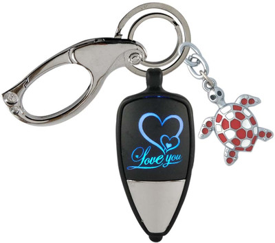 HANDSOME ISK Love U Multicolor Light With Beautiful turtle Locking Lock Finishing Key Chain