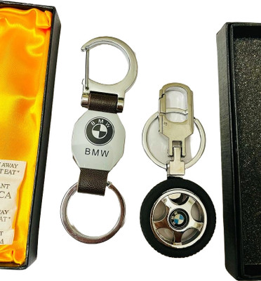 GKM High quality stylish car & rotating tyre logo key ring keychain for cars Key Chain