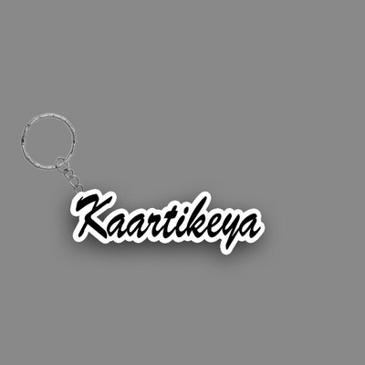 SY Gifts SYG Kaartikeya Name Keychain White And Black Key Chain