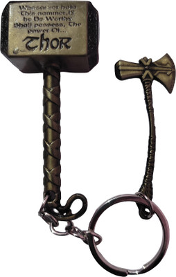 trisha enterprises Thor Hammer with Axe Key Chain