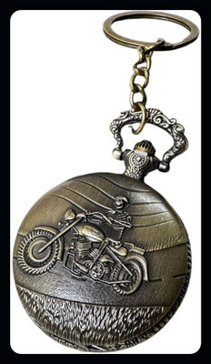 Jainzon Analog Vintage Style Round Dial Quartz Unisex Antique bike pocketwatch-S517_x53 Key Chain