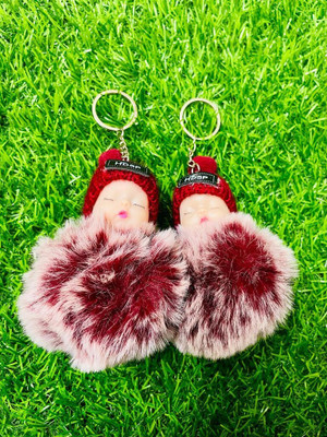 BBG NEW_Doll combo set keychain soft fur key ring Key Chain