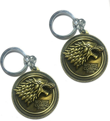 WHITE POPCORN Combo Of Game Of Thrones Roaring Lion Rotating Keychain Key Chain