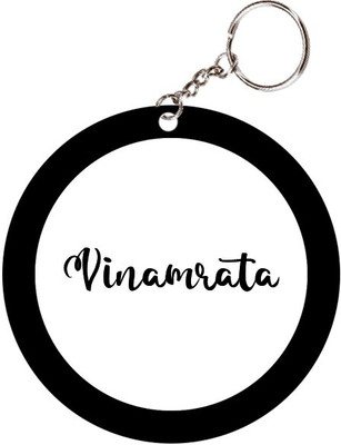 SY Gifts Vinamrata Name Black Keychain Key Chain