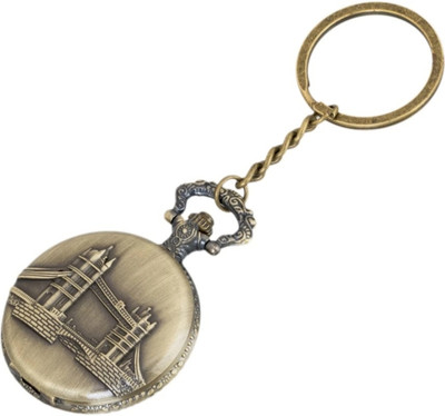 n v p Tower Bridge London Theme Pocket Watch Vintage Clock Gift for Friend Key Chain Key Chain